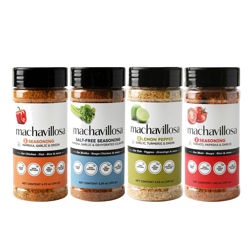 Machavillosa Starter Kit — 4 Sazonadores Naturales para Toda tu Cocina